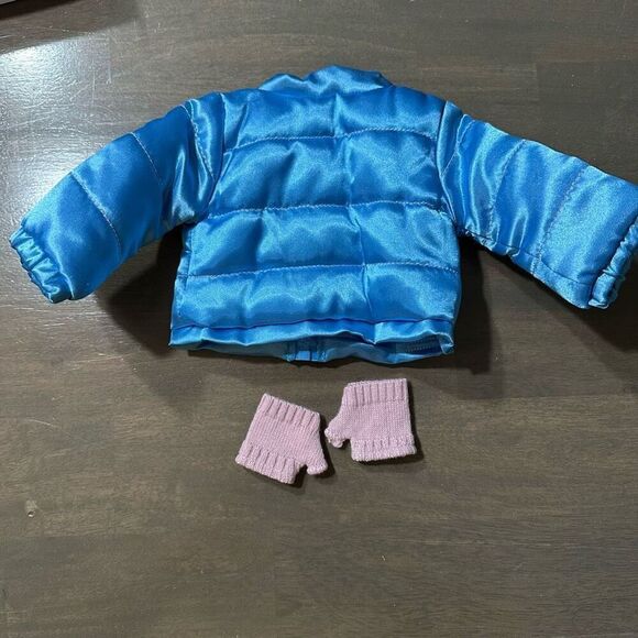 American Girl Blue Puff Jacket with Gloves - Picture 3 of 5